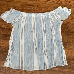 STRIPED OFF THE SHOULDER TOP